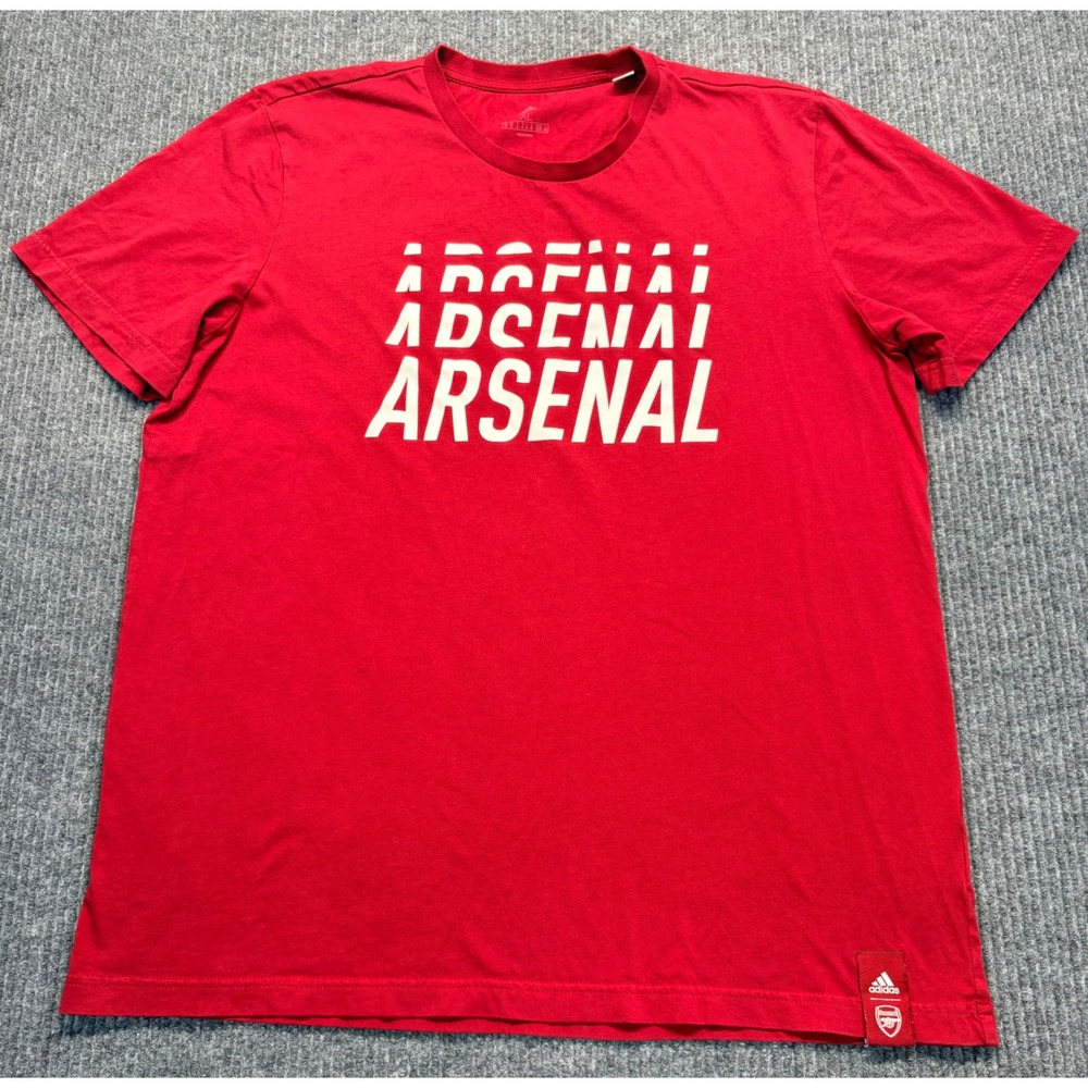 Adidas Arsenal FC Mens XL Red Graphic T-Shirt Soccer Football Fan Tee
